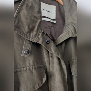 ARITZIA Community Linen Blend Olive Green Military Industrial Jacket- M